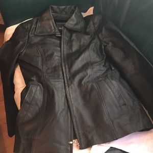 Black leather jacket